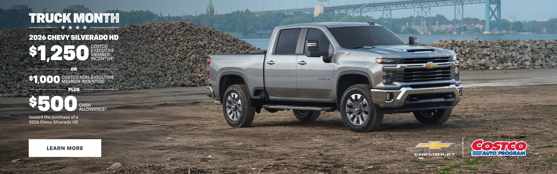 2026 Chevy Silverado HD. $1,250 COSTCO EXECUTIVE MEMBER INCENTIVE OR $1,000 COSTCO NON-EXECUTIVE ...